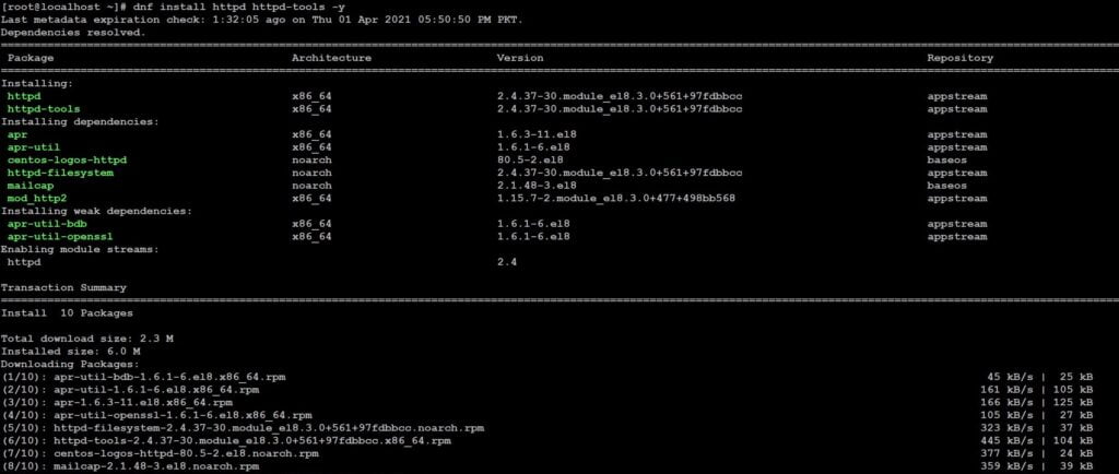 Install Apache Web Server on CentOS 8 and RHEL 8