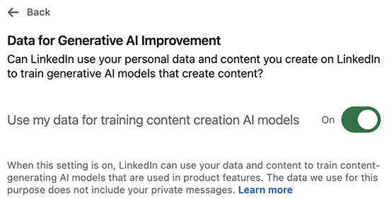 LinkedIn now uses your data for AI by default, opt out now!