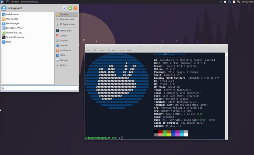 Xubuntu 25.10 Desktop (ARM)